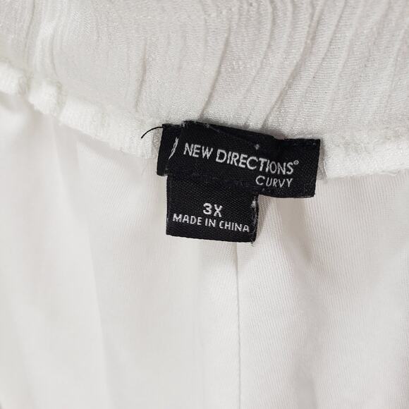 New Directions Curvy Women's White Lace Trim Flowy Pants Size 3X - Picture 7 of 11